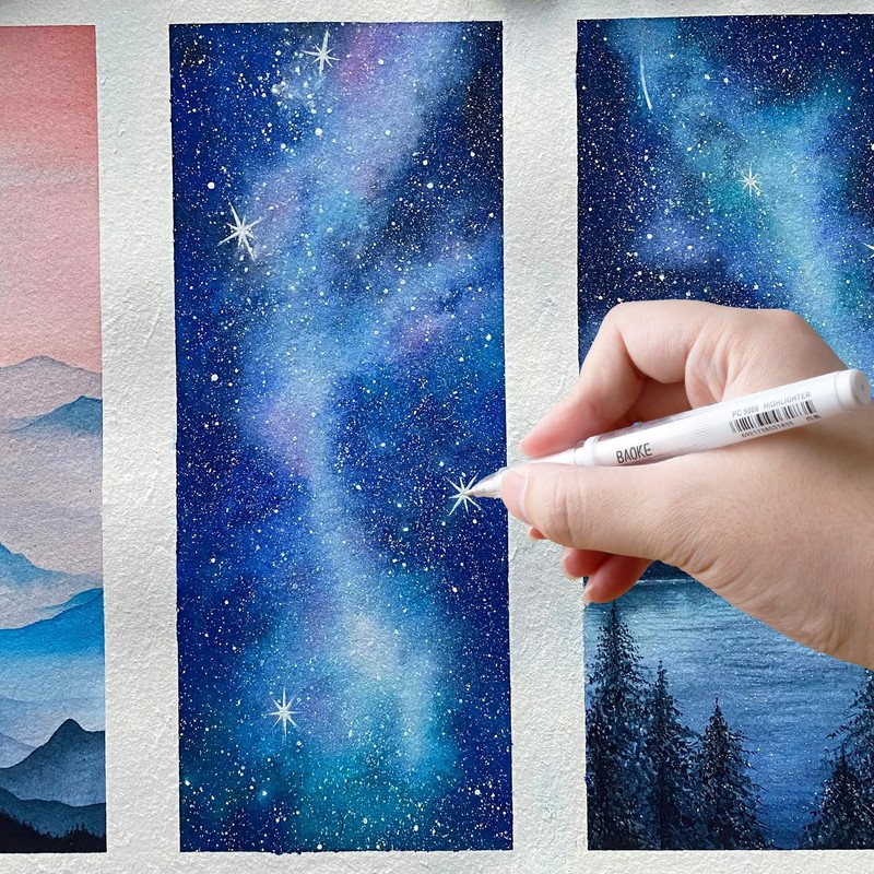 Bojueshaw 3 Pack 1mm White Gel Pen for Black Paper,Fine