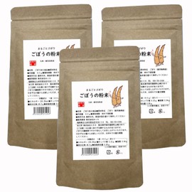 Whole Burdock Powder, Burdock Tea, Powder, Kyushu, Kagoshima Prefecture, Roasted with Skin, Decaffeinated, Inulin, Dietary Fiber (3 Bags)