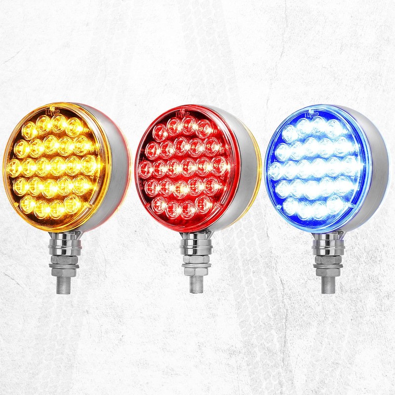 Partsam - 2 luces LED redondas de doble cara y