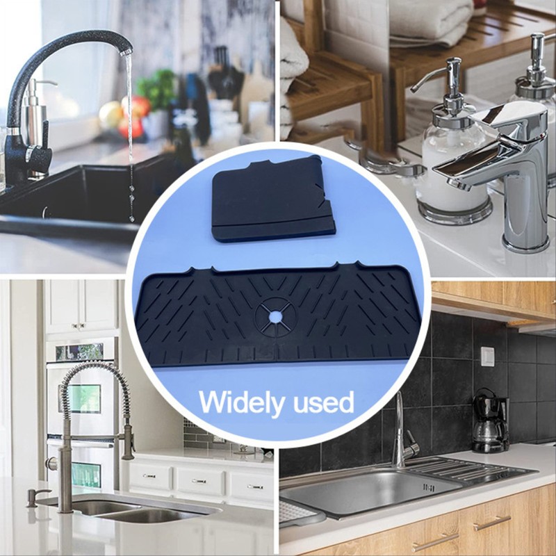 Kitchen Faucet Sink Splash Guard Silicone Faucet Water Catcher Mat