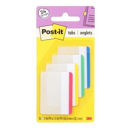 3M Post-it Banderitas Adhesivas Rígidas, Colores Primarios, 2x1.5in, 4 blocks, 6 banderitas cada block (Modelo 686)