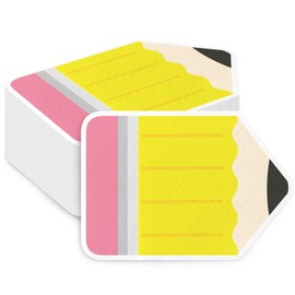 50Pcs Pencil Shaped Paper Napkins Back to School Decorations Yellow Pencil Guest Napkins First Day of School Party Supplies Disposable Lunch Hand Towel for Teacher Nursery Classroom Table Decoration