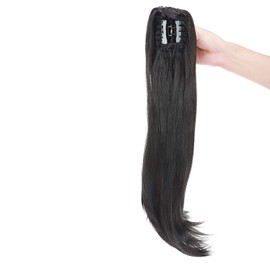 55 cm Claw on Ponytail Extensions, Curly Clip-In Ponytail, Wavy Curly Synthetic Hair Extensions, Hair Extensions, Braid Hairpiece, Ponytail for Women, Natural Black