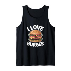 I Love Burger Mouthwatering Cheeseburger Tank Top