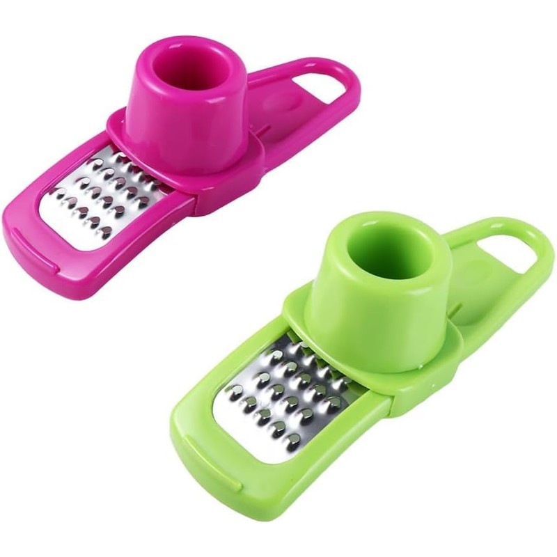 "Green Multifunction Ginger Grater Tool Mini Grater Nutmeg Grinder Garlic,