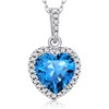 FaithHeart Birthstone Necklaces, Sterling Silver Women Pendant Necklace Heart Jewelry,