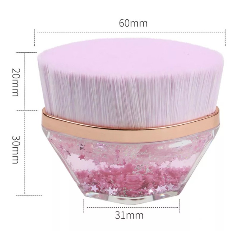 Bloomingboom Brocha De Maquillaje Kabuki Plana Para Base C/estuche 2