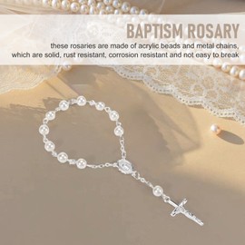 30Pcs Baptism Rosary Beads Finger Baptism Rosaries Faux for Baptism Favors Favors Communion Favors