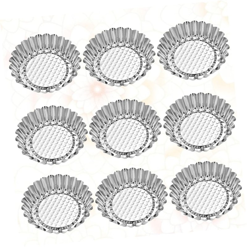 BIUDECO 10pcs Non Stick Chrysanthemum Egg Tart Molds DIY Baking