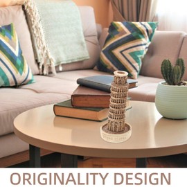 Luxshiny Pisa Leaning Tower of Pisa Statue Model Resin Tower Collectible Figure Architecture Building