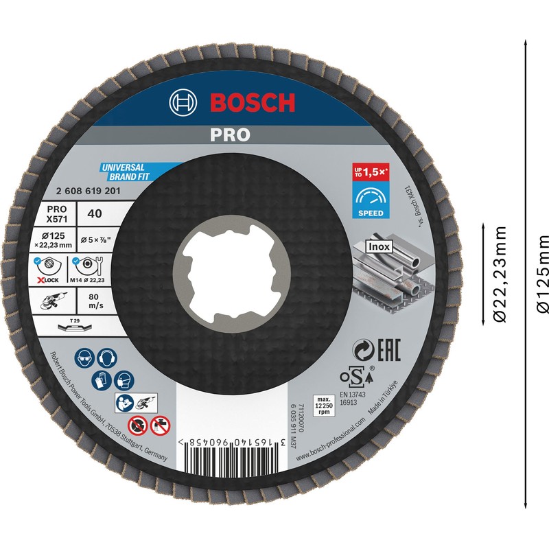 Bosch 1 x Pro Metal X571 Flap Disc Angled Design