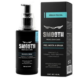 SMOOTH Sérum Anti Arrugas Hombres | Coenzima Q10, Elastina y Vitamina C | Antioxidante, Hidratante, Reduce líneas de Expresión, Disminuye Arrugas y Re