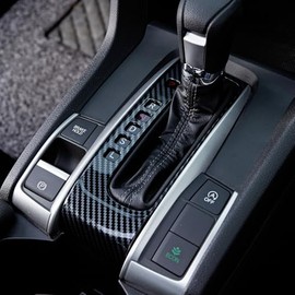 YINGTUU for Honda Civic 10th Gen 2016 2017 2018 2019 2020 2021 Accessories Car Gear Shift Panel Cover Trim Decals Carbon Fiber（6-Hole）