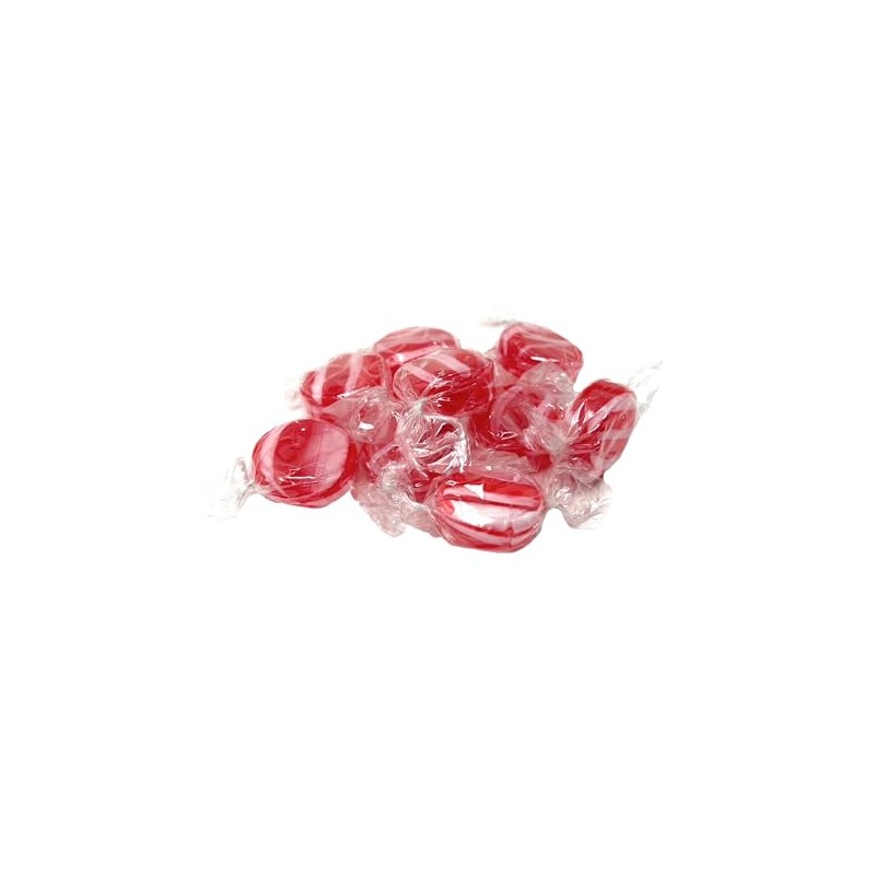 YANKEETRADERS Cinnamon Hard Candy Discs, Red and White Striped, 3