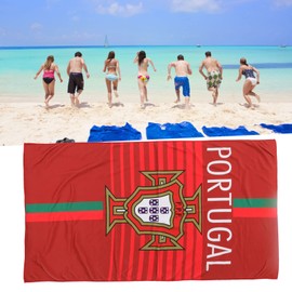 SPYMINNPOO World Cup Bath Towel, 2022 Beach Towel National Team Badge, Country Flag Towel 140 x 72 cm for Gifts Fans (Portugal)