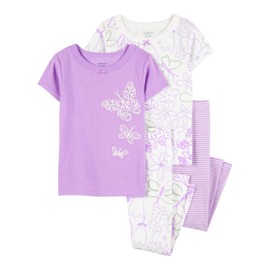 Carter's baby-girls 4 Pc Cotton 371g083, Purple Butterfly/White Floral, 5T