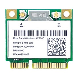 AX200 AX3000HMW Tarjeta de Red Mini PCI-E WiFi 6 Adaptador InaláMbrico 2.4G/5G Bluetooth 5.1 Tarjeta WiFi 802.11AX para Win10