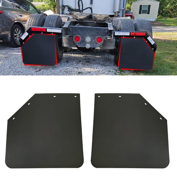 2 Pack 24 x 24 inch Black Polymer Mud Flaps