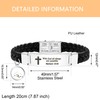 Oneress Men's PU Leather Faith Bracelet, Religious Scripture Bracelets With