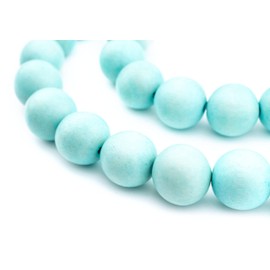 The Bead Chest Natural 20mm Wooden Beads in Green - Turquoise for Jewelry Making Round Loose Wood Spacer Beads I Approximately 20 Beads