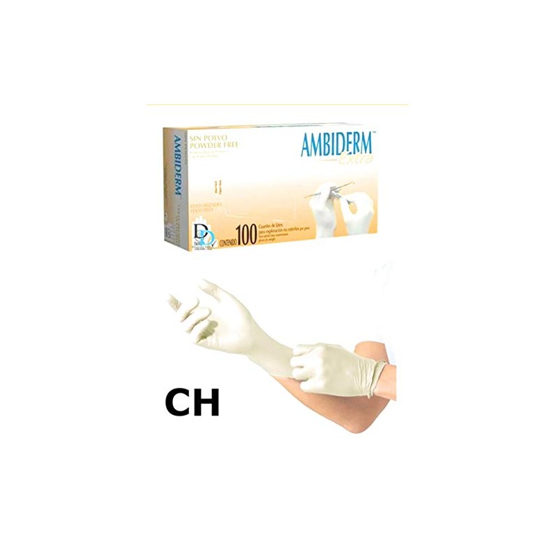 Ambiderm Guante De Látex Extra 100 Piezas (Talla S)