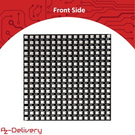 AZDelivery 5 x RGB LED Panel WS2812B 16 x 16 256 LEDs Flexible LED Module 5050SMD IC Single Addressable Full Colour Functions with DC5V Compatible with Raspberry Pi