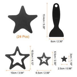 HARFINGTON 24pcs Non Slip Bathtub Stickers Bath Shower Floor 4.1" Anti-Slip Adhesive Sticker Tape Star Style Decals with Scraper for Bathroom Kitchen Bathtub Treads Stairs, Black
