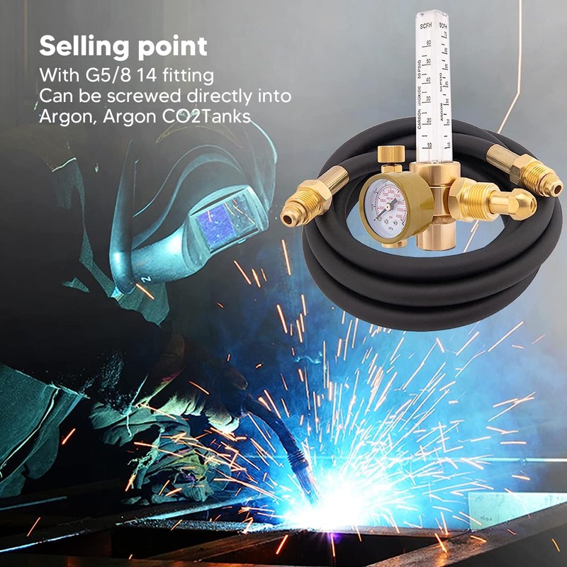 Argon Pressure Regulator Flow Meter Welding Gas CO2 Regulator Gauge