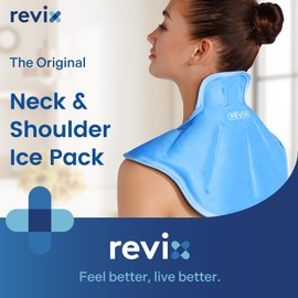 REVIX Ice Pack for Neck and Shoulders Upper Back Discomfort, Large Neck Ice Pack Wrap with Soft Plush Lining, Reusable Gel Cold Compress for Post-Workout Recovery, Blue