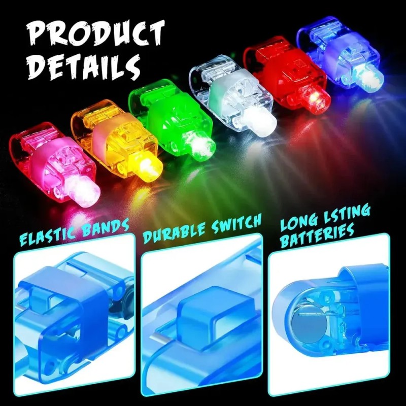 40 Lámparas Led Para Dedos, Mini Linterna Luminosa Para Niño