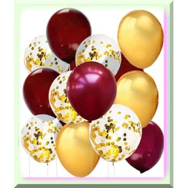 Qianova Autumn Elegance: Maroon Gold Graduation & Bridal Shower Decorations 2024. Burgun