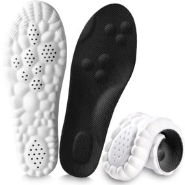 Plantillas de zapatos deportivos 3D, plantillas de pies para fascitis plantar, plantillas de arco de absorción de impactos, para deportes, correr, escalar, desodorante, suave, transpirable(S (Hombres 4.5-6.5/Mujeres 5.5-7.5), Negro)