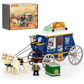 Lumibricks Treasure Stagecoach Western Building Kit, 3.9 kg, for Adults 16 Years and Above, 43 x 33 x 14 cm