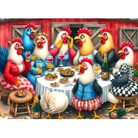 Hen Party Funny Chicken Jigsaw Puzzle for Women Men Adults 252 Pieces