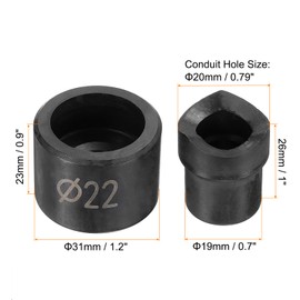 HARFINGTON 2set Conduit Punch and Die 22mm Chrome Steel Manual Knockout Punch Conduit Hole Cutter Set for Hydraulic Knock Out Driver