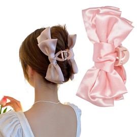 Hair Jaw Clips for Women Large Hair Claw Clips Pink Hair Bow Clip Non Slip Bowknot Hair Accessories for Girls