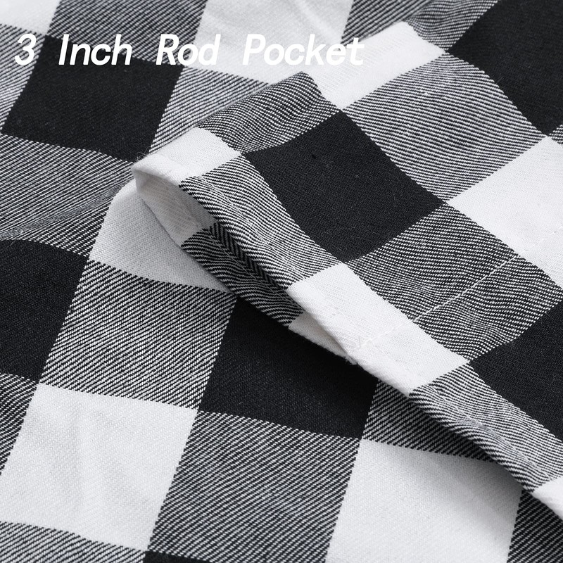 RLoncomix Tie Up Shade Buffalo Check Window Curtain Farmhouse Style