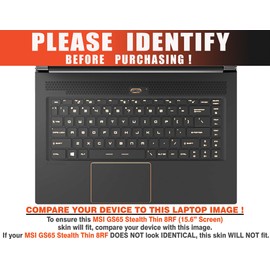 Decalrus - Protective Decal Carbon Fiber Skin Sticker for MSI GS65 Stealth Thin 8RF (15.6" Screen) case Cover wrap MSgs65stealthTHIN-71
