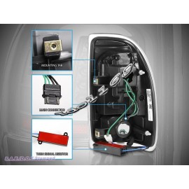 Eagle Eyes FIT FOR 1997-2004 Dodge Dakota Replacement Tail Light Black C-Bar LED Taillights