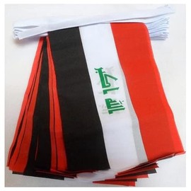 AZ FLAG IRAQ 12 meters BUNTING FLAG 20 flags 18'' x 12'' - IRAQI STRING flags 30 x 45 cm