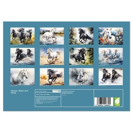 Horses. Black and White (Monthly Wall Calendar 2025 16.5" x 23.4" (open)), CALVENDO 14 Month Calendar