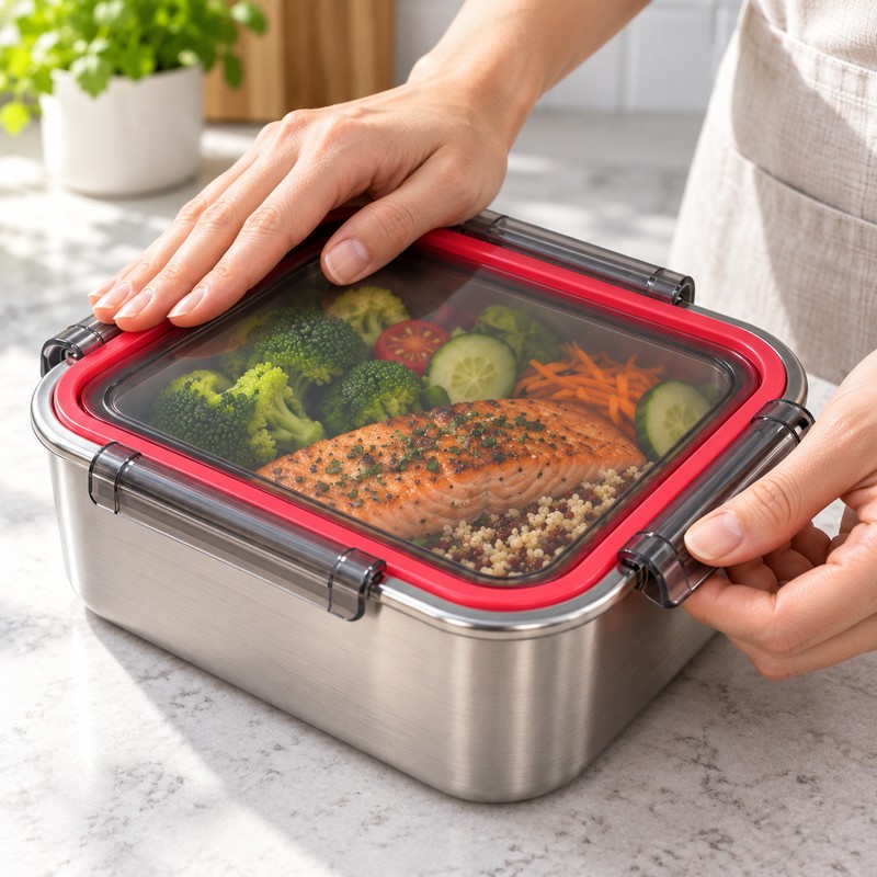 1500ml 304 Stainless Steel Leakproof Lunch Box – Reusable Meal