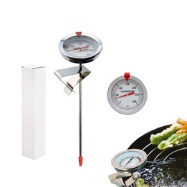 Mirhua Thermometer for Cooking, Tempura Cooking, Tempura Pot Thermometer, Waterproof, for Frying, Meat, Temperature Management, Optimal Temperature Check, 0℃〜200℃ Measurement, Fried Chicken, Cooking