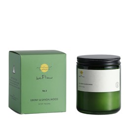 beFlow Crackling Wooden Wick Candle-Handcrafted with 100% Natural Soy Wax-Scented Candle-Eony&Sandalwood-Aromatherapy Candle-Gifts for Men and Women-Standard 7 oz-45 Hours Burn time