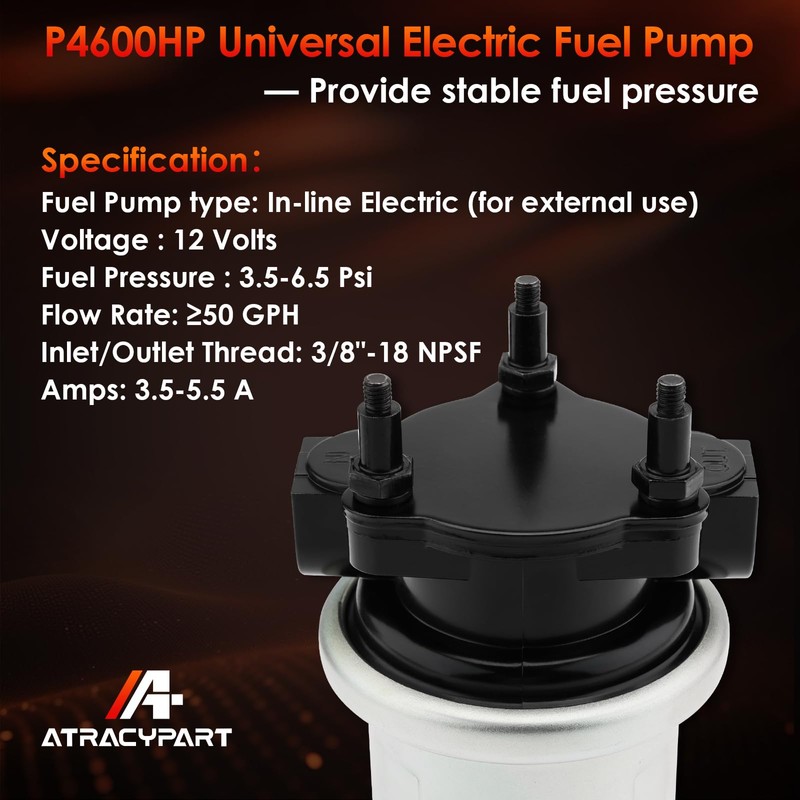 P4600HP Universal Electric Fuel Pump Fits Agricultural Marine Industrial RV