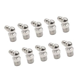 A ABSOPRO Schmiernippel 10Stk. Vernickelung 45 Grad Winkel Zubehör für Auto M10 x 1 Artikelaustausch