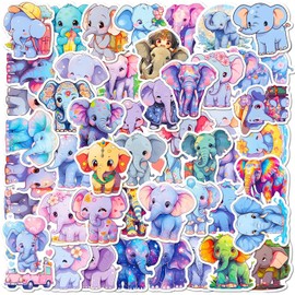Elephant Family Stickers 50 Pack Laptop Stickers,Vinyl Waterproof Stickers for Water Bottles Skateboard Scrapbook Bike Computer,Phone,-Graffiti Stickers Pack for Teens Girls Kids Adults(Elephant)