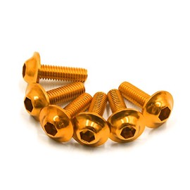 sourcingmap 6PCS M6 X 20mm Motorcycle Gold Tone Hexagon License Plate Bolt Screw