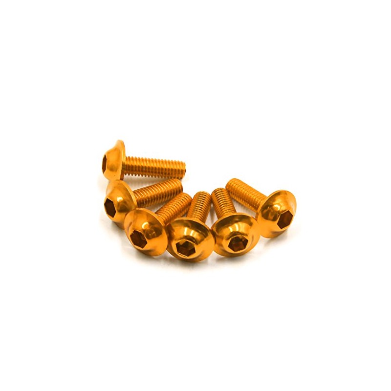 sourcingmap 6PCS M6 X 20mm Motorcycle Gold Tone Hexagon License