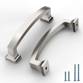 Coinkoly 10 Pack Brushed Satin Nickel Cabinet Pulls 4 Inch(102mm) Hole Center Kitchen Cabinet Handles Drawer Pulls Kitchen Hardware Cupboard Handles Bathroom Solid Dresser Handles
